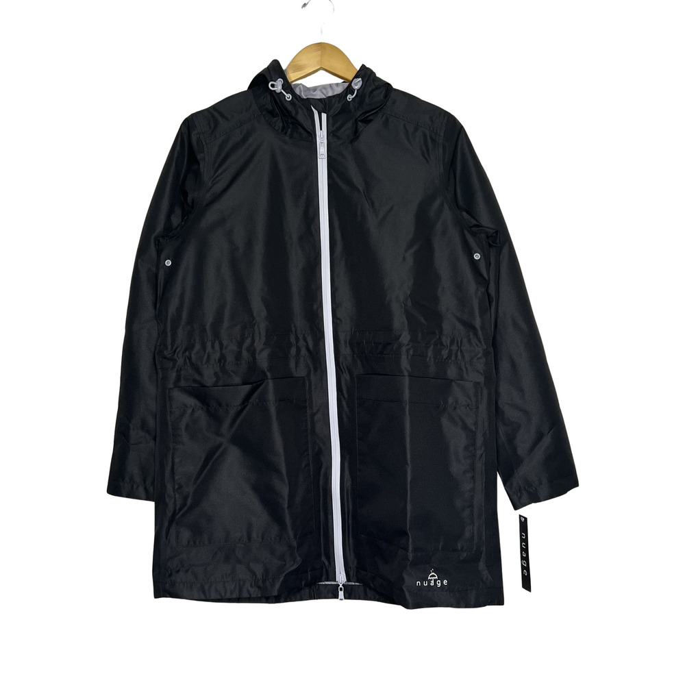 NUAGE Women's Waterproof Jacket Patch Pockets Vent Black M